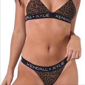 NWT Kendall + Kylie Leopard Print 2 Pcs Swim Set